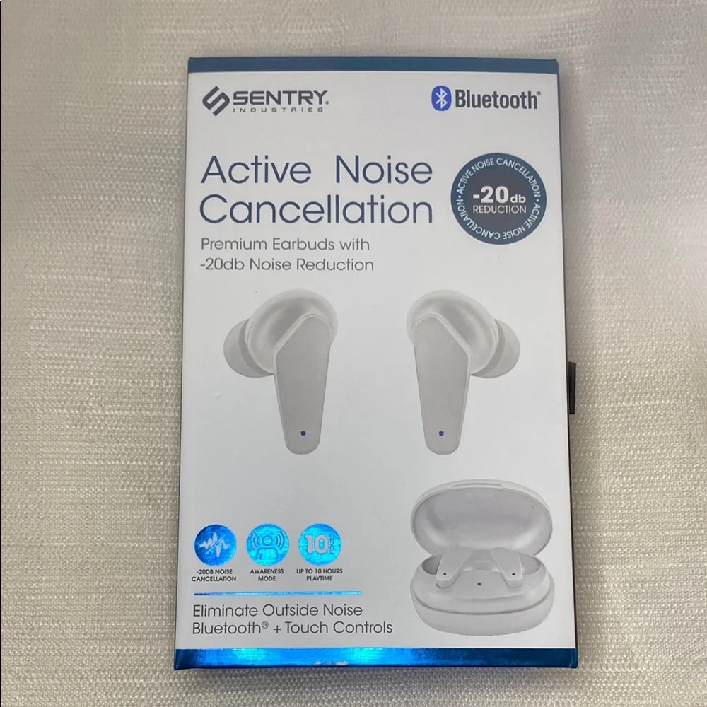 NIB - Sentry White Wireless Headsets with Bluetooth and Noise Cancellation